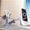 PROfezzion Supporto Porta Cellulare Magnetico per Aereo Compatibile con MagSafe iPhone 17 16 15 14 13 12 Pro Max e molti altri, Accessorio da Viaggio, Cucina e Ufficio Pieghevole Portatile - Blu