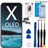 EFaith Schermo per iphone X OLED di Ricambio 5.8 Display 3D Touch Sostituzione Vetro Digitalizzatore Parti con Strumenti di Riparazione Compatibile con Modello A1865, A1901, A1902 - Nero