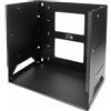 StarTech.com Armadio Rack 19 8U a telaio aperto, Armadio rack 19 pollici con 2 montanti regolabili in profondita da 30,48 a 45,72 cm, Mensola incorporata portata 34 Kg, Acciao -Nero (WALLSHELF8U)