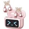 ZOMBIES CAT Cuffie Open Ear Clip-on con Schermo Touch & Orecchini Farfalla Rimovibile - Auricolari Bluetooth 5.4, Audio HiFi, Auricolari Open Ear Design Elegante per Sport e Tempo Libero, M100 Rosa