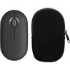 kwmobile Custodia Mouse Wireless per Logitech Pebble Mouse 2 M350s / M350 - Cover Mouse Wireless Gaming con Cerniera - Astuccio in Velluto a Coste e Neoprene - nero