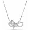 Swarovski Pendente Lifelong, Pavé, Fiocco, Bianco, Placcato rodio
