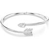 Swarovski Bracciale rigido Idyllia, Taglio misto, Freccia, Bianco, Placcato rodio