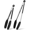 Elalove Pinze da Cucina, 26 cm e 33 cm, Pinza Alimentare con Punta in Silicone Pinza Cucina Resistente al Calore Pinza Professionale per Cottura, Barbecue e Friggitrice ad Aria, Set di 2