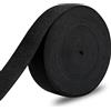 AiQInu Nastro Elastico 4cm x 14m - Elastico per Cucito da Cintura, Banda Larga per Abbigliamento & Fai da Te, Nero