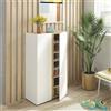 Dmora - Scarpiera Ajlune, Mobile portascarpe, Armadio da ingresso multiuso, Mobiletto per calzature, 57x35 h102 cm, Bianco e Rovere Nodi