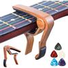 Eabdice Capotastos per Chitarra, Set clip con tono modificato, Cambio Rapido Alloy Capo Per Chitarra Acustica Elettrica Bass Ukulele con 5 Plettri