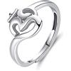 sam panda Anello in argento Sterling 925 con simbolo Om Sanscrito, anello regolabile da donna, regalo per yoga, gioielli religiosi