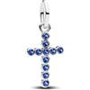 TCZNAF Blue Cross Charm Ciondolo Pendant Compatibile per Bracciali Europei Regalo di gioielli per la Laurea