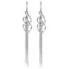 Deyanse Orecchini lunghi in argento sterling 925 pendenti, orecchini pendenti da donna, ipoallergenici, a goccia, a serpente, orecchini lunghi con nappe, orecchini pendenti a forma di foglia/rombo