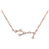 Clearine Costellazione Collana Argento a Colore Rosa-Oro Vergine Delicato Zirconia Oroscopo zodiacale Speciale Ciondolo