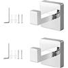 TIANLIN Set 2 Ganci Accappatoio Bagno da Forare, Porta Accappatoio da Bagno Argento Specchio in Acciaio Inox 304, Montaggio Nascosto con Strumenti di Installazione, per Bagno, Cucina, Camera da Letto