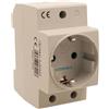 A2ZWORLD Presa Schuko Modulare 25A, Presa Da Guida DIN Per Quadro di Distribuzione, Occupa 2 Moduli DIN, AC 220V, IP20 IEC60884