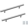 SYDARSYN 6 Pezzi Maniglie per Mobili da Cucina - Maniglie a T-Barra per Armadi, Mobili e Cucina in Acciaio Inox (96 mm Distanza dei Fori)