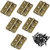 JJWNMLL 6 cerniere per porte in stile retrò pieghevoli da 5,1 cm, cerniera per porta in legno ispessito con 38 viti anticate，adatto per mobili, porte, scatole di legno, cassetti ecc. (bronzo antico)
