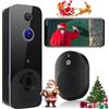 Housiwill Campanello senza fili con fotocamera, videocitofono senza fili di WiFi intelligente HD 1080P, rilevamento di movimento PIR, audio bidirezionale, visione notturna, grandangolare, batterie non