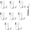 HASLED Ganci Adesivi per Doccia - 8 Pezzi Porta Rasoio Senza Forare - Gancio Muro per Asciugamani, Rasoi, Chiavi - Bagno, Cucina, Ufficio (Argento)