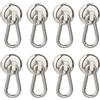 Nizirioo 8 Pezzi 20mm Ganci Magnetici Al Neodimio, Gancio Magnetico Calamite Potenti, Da 10kg per Cucina Bagno Garage Ba