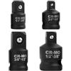 Annlpoy 4pcs Adattatore per Bussola,convertitore per chiavi a cricchetto adattatori a bussola,Compatibile con Makita, Milwaukee, Bosch - da 1/2 a 3/8, da 3/8 a 1/2, da 1/4 a 3/8，da 3/8 a 1/4