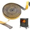 Theiuaoqwe Guarnizione Stufa a Legna 2m x 10mm x 3mm Guarnizione Stufa a Pellet Guarnizione Adesiva Guarnizione Alta Temperatura Guarnizione Forno Guarnizioni Adesive Adatte per Caminetti Quadrati e Stufe Diritt
