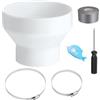 Zorplex Adattatore per Tubo, Riduttore da 150mm a 100mm per Tubo, Riduttore del Condotto dell'ABS, con 2 Fascette in Inox&Rotolo di Nastro Adesivo, per Condizionatori, Cappa Cucina Aspirante