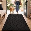Biscpro Zerbino nero, 80 x 120 cm, per interni ed esterni, lavabile, impermeabile, antisporco, per ingresso, porta d'ingresso, patio, corridoio, giardino
