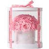 Dekun Scatola Regalo Rotonda di Fiori conservati Fiore eterno per lei 19 Rose conservate - Regali di Compleanno (Rose Rosa)
