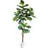 Leflos 180cm pianta artificiale Fiddle Leaf Fig Tree Indoor, Tropical Ficus pandurata Hance, albero di fico con ramo e foglie regolabili, decorazione per soggiorno, ufficio, festa & party