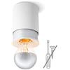 twister LIGHTING Twister Living Lampada da soffitto E27 bianco-argento - facile da fissare senza viti - applique camera da letto [Classe di efficienza energetica A++]