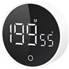 QUMOX F5 Timer Digitale da Cucina con Conto alla Rovescia e Cronometro - Display LED, Volume Regolabile, Base Magnetica, Manopola Girevole, a Batteria - Perfetto per Cucina, Studio e Lavoro - Bianco