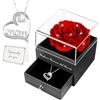 Miofula Festa della Mamma Idee Regalo,Rosa Stabilizzata Vera Regalo Mamma Compleanno,Rosa Eterna con Collana Argento 925 Donna, Migliore Mamma del Mondo, Regali Festa della Mamma, Regalo Collana Donna