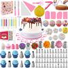 Nifogo Kit Pasticceria Set 301 Pezzi, Accessori Pasticceria Decorazioni Torte Kit di Utensili Piatto Rotante per Torta, Borse ed Ugelli per Glassa (Rosa)
