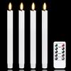 Mavandes Candele LED senza fiamma con temporizzazione remota, candele da finestra bianco tremolanti a batteria, confezione da 4 candele di cera reale senza fiamma (2 x 25 cm)