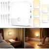 daphomeu 6Pezzi Luce LED Ricaricabile con Sensore di Movimento - Luce Sottopensile Cucina LED, Luce Notturna Senza Fili per Interno, Ideale per Cucina, Armadi, Corridoi e Scale