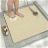 BLESWIN Tappeto Doccia Antiscivolo Quadrato 60x60 cm a Drenaggio Veloce, Tappetino Bagno Antiscivolo Morbido, Tappeto Antiscivolo da Bagno con Superficie Antimuffa e Asciugatura Istantanea Beige