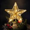 Sprinlot Stella per Albero di Natale Oro, 20 x 25 cm Puntale Albero di Natale, Stella Albero Luminosa, Cresta d'Oro dell'Albero, Decoration Tree Topper Christmas