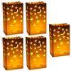 PPGGOPP Sacchetti di Luce di Carta 24Pcs Sacchetti Luminari,Sacchetti di Candela Sacchetti di Candela Resistenti,riutilizzabili,Sacchetti di Carta Decorazioni per Natale Matrimonio San Valentino