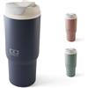 MONBENTO - Tazza Termica da Viaggio Travel Mug L blu Infinity - Bicchiere Termico con Cannuccia 360 ml - Mantiene Bevande Calde/Fredde - Tumbler con Tappo a Doppia Apertura - Perfetto per Caffè, Tè