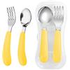 VANRA Set di 2 forchette e cucchiaio per bambini, con custodia da viaggio, in acciaio inox 18/8, utensili per bambini, posate per bambini, posate per bambini, set di posate per la scuola e il pranzo