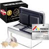 Gourmet Easy Spremiaglio in acciaio inox, mini tritatutto e affettatrice super sottile, 2 in 1, inodore, con contenitore, lavabile in lavastoviglie, tritacarne di alta qualità