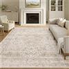 HUGEAR Vintage Beige Tappeto Grande Salotto Tappeti 300x400cm Antiscivolo Lavabili in Lavatrice Camera da Letto Sala Cameretta Bambino Scendiletto Casa Esterno Morbido Pelo Corto