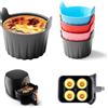 xyuayamz Teglie per Friggitrice Ad Aria, Accessori Friggitrice Ad Aria, 4 Pezzi Stampi in Silicone per Dolci, Cuoci Uova Silicone, Accessori Cucina per Cuocere a Vapore Uova, Torte e Cosce di Pollo
