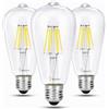 BHMAOYN 12V LED E27 Lampadina a Vite,6W Bassa Tensione E27 Lampadine AC/DC 12-24V Retrò E27 Luci LED 60W Equivalente,Per Camper Camper Marine (Bianca Fredda 5000K, ST64 6W E27 Pakc of 3)