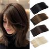 PARXITN Clip in Hair Extension Set di 2 pezzi con 4 clip, capelli sintetici lisci da 20 cm, per donne infoltire i capelli, marrone naturale