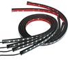TOTMOX 4pz 12V auto interna RGB LED Neon strisce con controllo musicale a colori regolabile, lampade a tubo luminoso sotto il corpo, nero