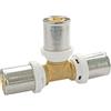 SOMATHERM FOR YOU - Set di 10 T a Pressare per Tubo Multistrato Ø20 - Multisertaggio TH/H/U - Corpo Ottone CW617N - Manicotto in Acciaio Inox - Finestra di Controllo