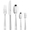 Sambonet Flat 62512-N1 Set di Posate da Tavola Monoblocco in Acciaio Inox 18/10, per 6 persone, 30 pezzi: 6 cucchiai tavola, 6 forchette tavola, 6 coltelli tavola, 6 forchette frutta e 6 cucchiaini tè
