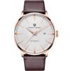 TYBERLEY Moda Uomo Orologio Meccanico Automatico Acciaio Inox Cinturino in Pelle Impermeabile Semplice Orologi da Polso Business sportivo PD2770