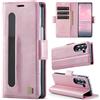 XKchatpt Custodia a portafoglio per Samsung Galaxy Z Fold 5, custodia in pelle PU con portapenne, custodia per telefono con [blocco RFID][3 porta carte] copertura protettiva antiurto (Oro rosa)