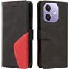 XINNI Cover Protettiva per Oppo A40 Case, retrò Cellulare Custodia Libro Antiurto in Flip Pelle PU/TPU, Portafoglio Flip Magnetica, Nero